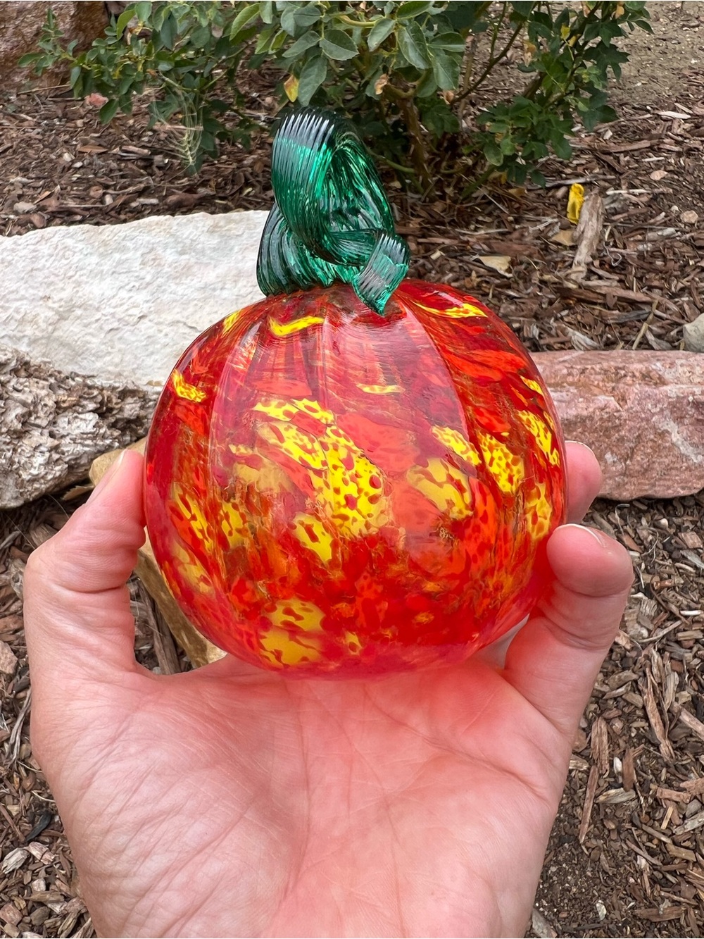 Handblown Glass Pumpkin From woodland Colorado Autumn Halloween Thanksgiving - Picture 5 of 11